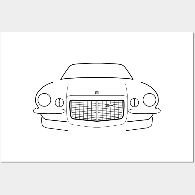 Camaro 1973 classic muscle car black outline graphic Wall Art by soitwouldseem